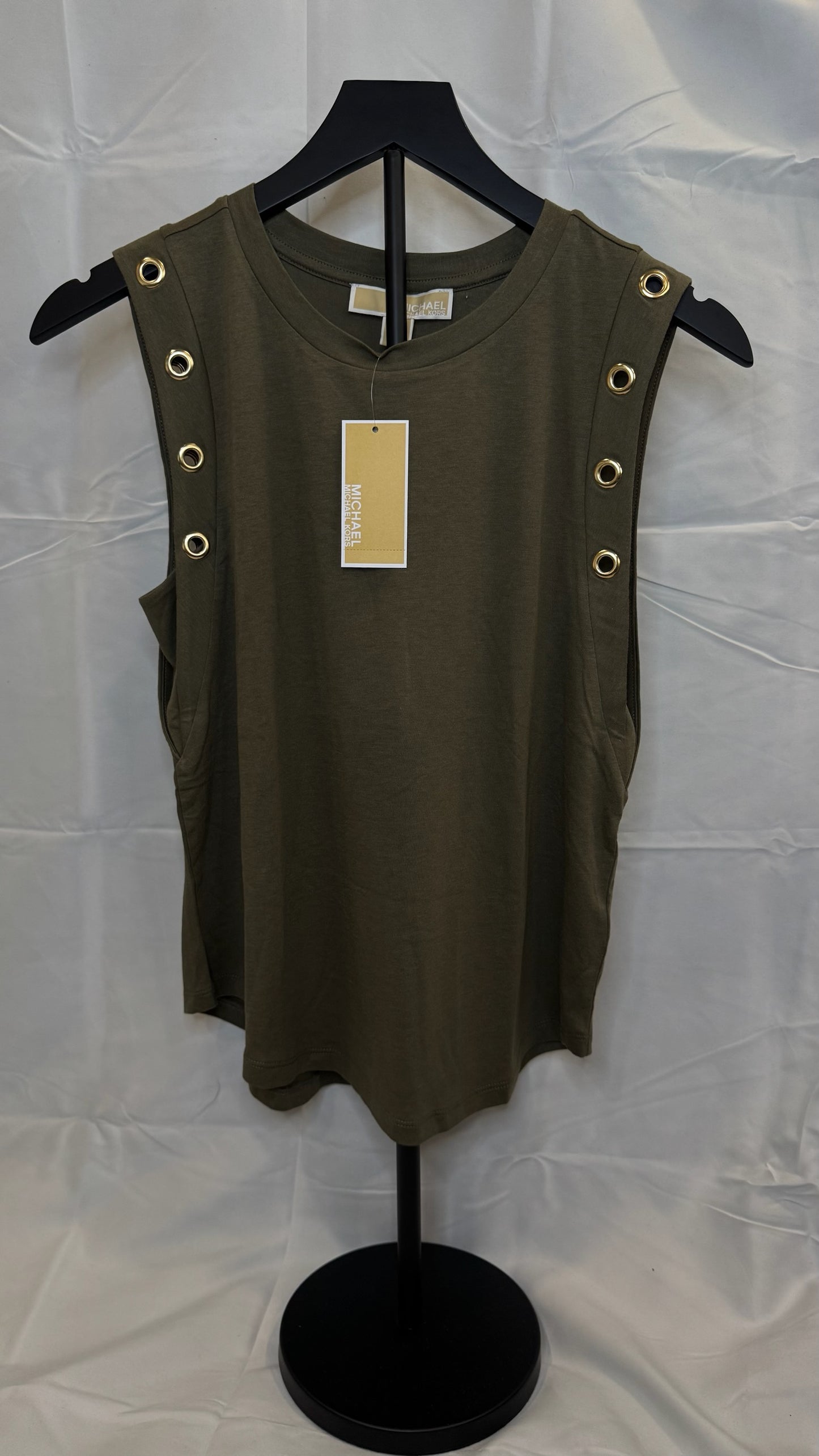 Blusa Michael Kors Verde Olivo sin Mangas