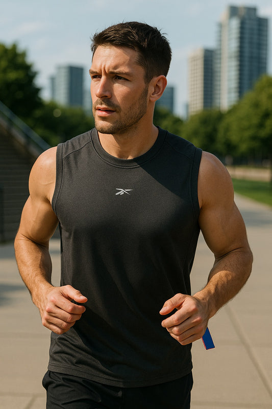 Playera sin Mangas Reebok Negra Hombre