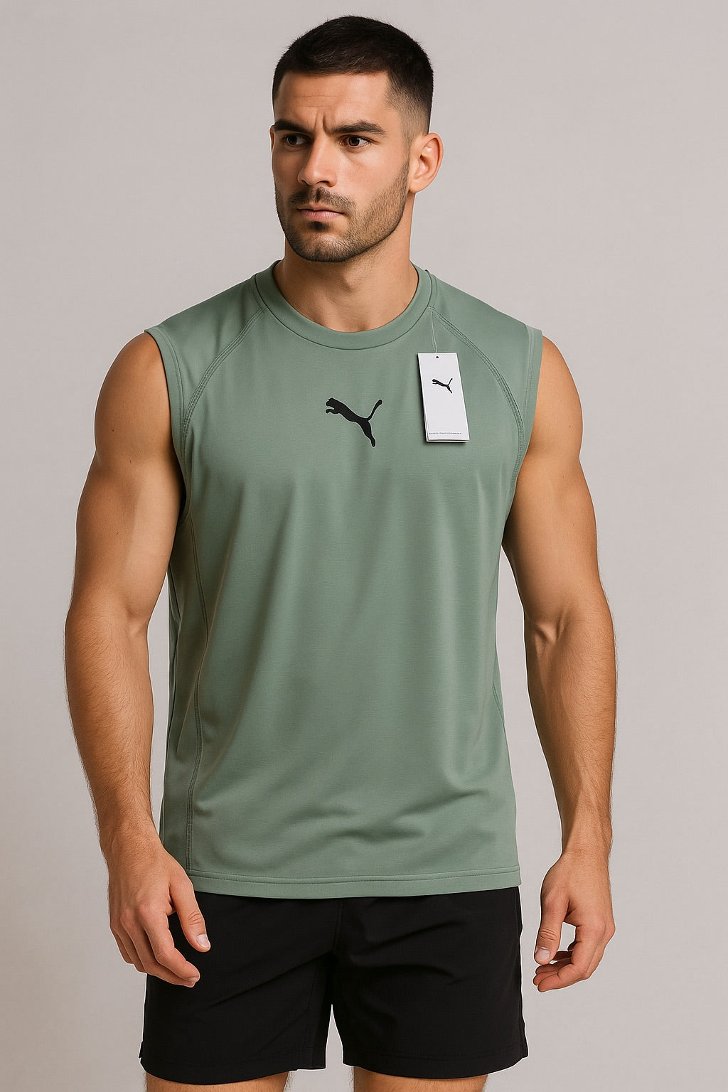 Playera sin Mangas Puma Verde Hombre