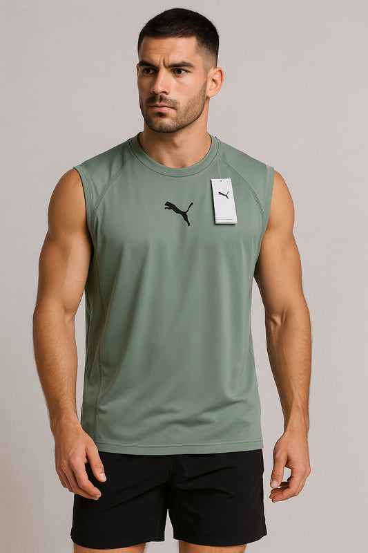 Playera sin Mangas Puma Verde Hombre