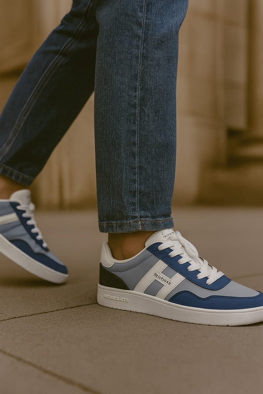 Tenis Tommy Hilfiger Iconic Court Azul/Gris