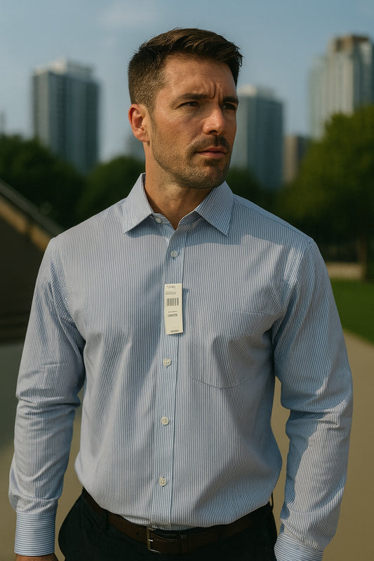 Camisa Michael Kors Hombre Rayas Azul