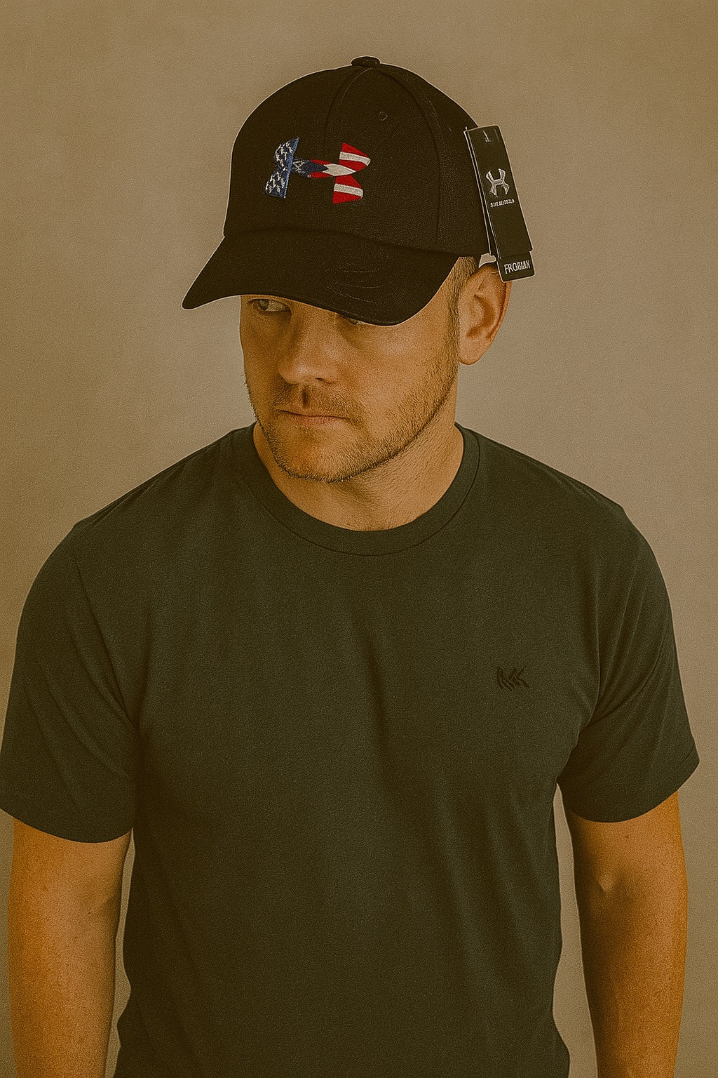 Gorra Under Armour – Negra con Logo Bandera USA