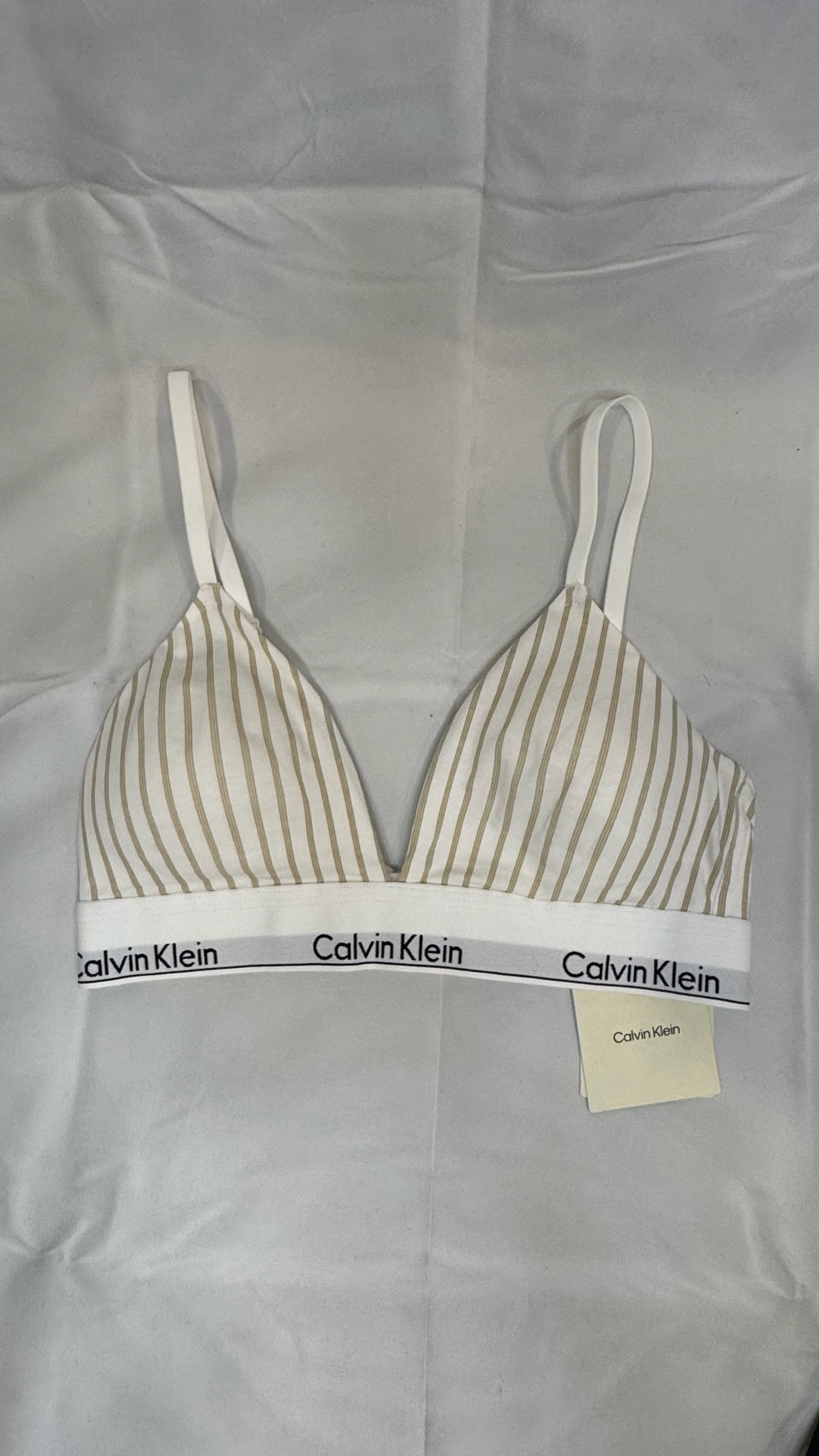 Top Calvin Klein Bralette Rayas Beige